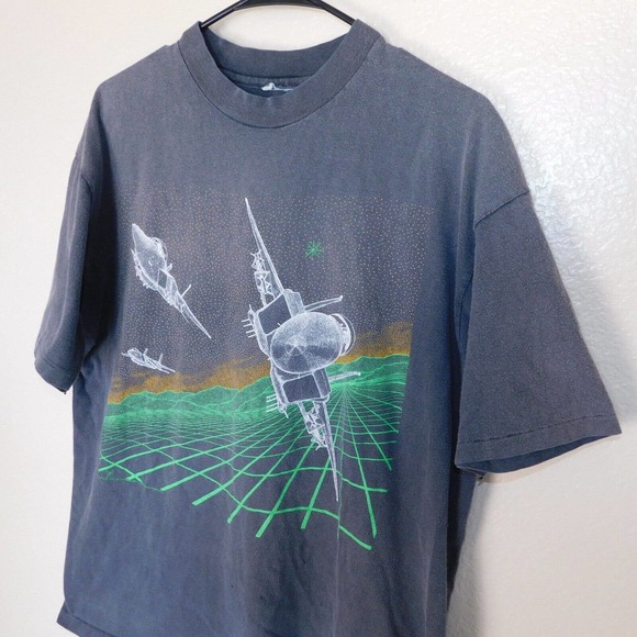 Vintage 80s Fighter Jet F-15 Eagle Plane Faded Shirt Adult XL Single Stitch RARE - Picture 3 of 15